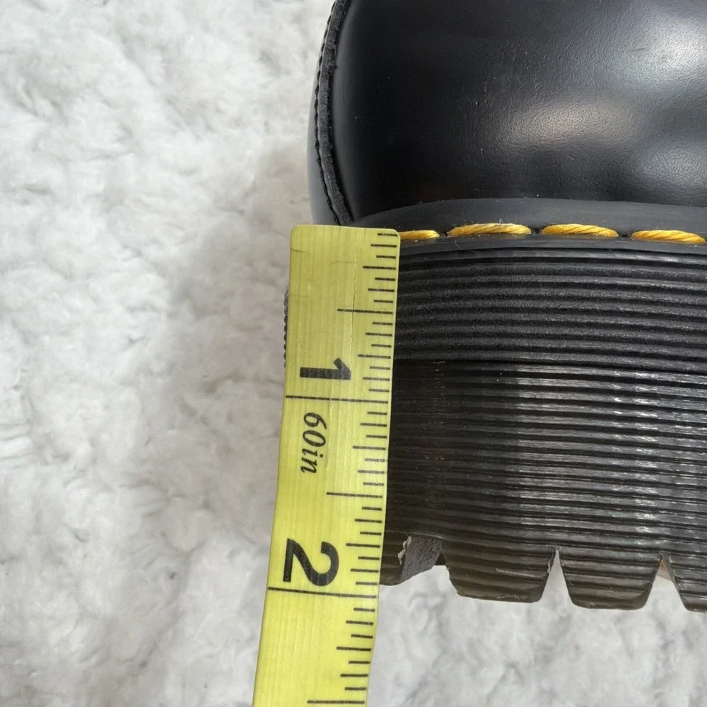 Women's Dr. Martens‎ 1461 Quad Black Leather Platform Shoes, Size 8 Chunky Tread